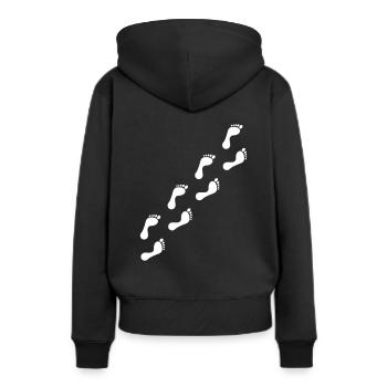 Empreintes de pieds pieds - Sweat à capuche Premium bio Femme - noir - Dos - Julia (174cm)