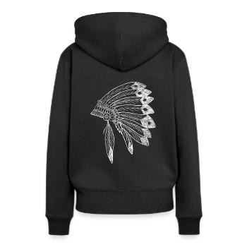 Indiens - Sweat à capuche Premium bio Femme - noir - Dos - Julia (174cm)