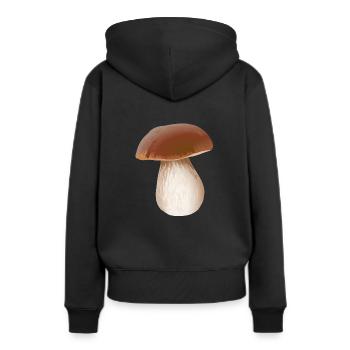 Champignons Porcini cueillette champignon cueilleur de champignons - Sweat à capuche Premium bio Femme - noir - Dos - Julia (174cm)