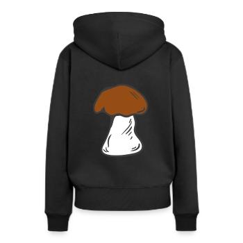 Champignons champignons champignons champignons champignons champignons - Sweat à capuche Premium bio Femme - noir - Dos - Julia (174cm)