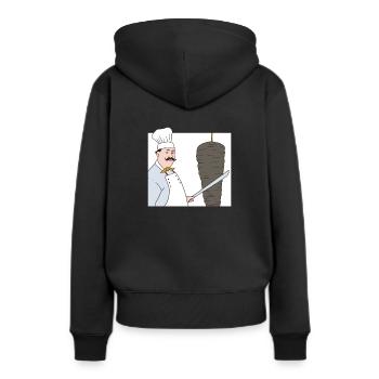 cuisine orientale, kebab, kabob, kebab et kebab - Sweat à capuche Premium bio Femme - noir - Dos - Julia (174cm)