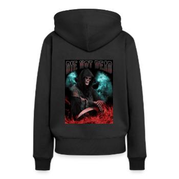 La mort Avec La Faucheuse La Faucheuse - Sweat à capuche Premium bio Femme - noir - Dos - Julia (174cm)