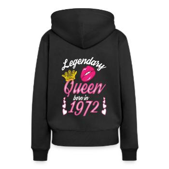 1972 Naissance Reine Légendes Anniversaire femmes - Sweat à capuche Premium bio Femme - noir - Dos - Julia (174cm)