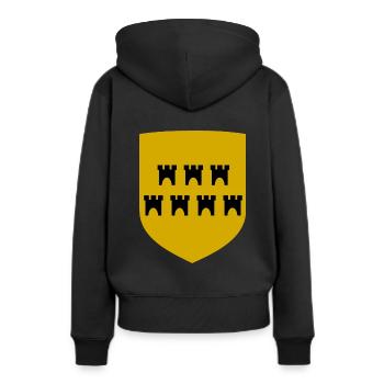Die Siebenbürger Sachsen - Frauen Premium Bio Hoodie - Schwarz - Hinten - Julia (174cm)
