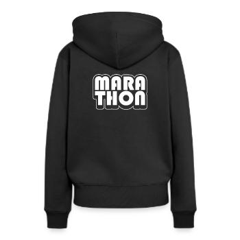 Marathon - Sweat à capuche Premium bio Femme - noir - Dos - Julia (174cm)