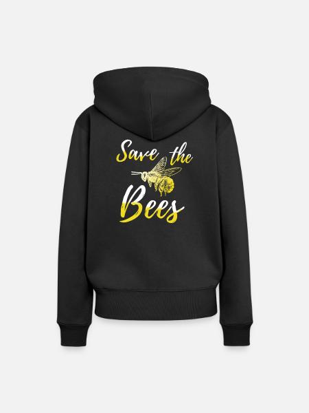 Save the Bees - Frauen Premium Bio Hoodie - Schwarz