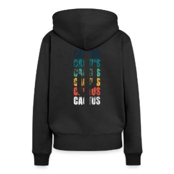 Cactus Cactus Cactus Grunge - Frauen Premium Bio Hoodie - Schwarz - Hinten - Julia (174cm)