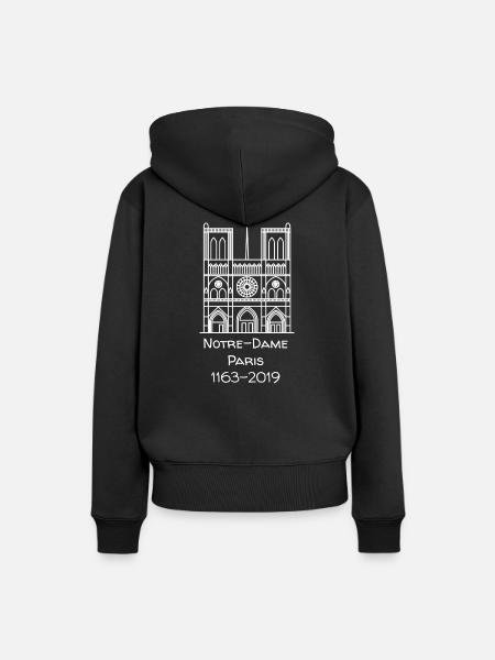 Notre Dame Paris 1163 2019 - Dame Premium hoodie, økologisk bomuld - sort