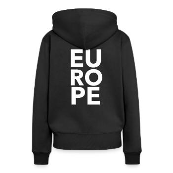 Europe UE Union européenne - Sweat à capuche Premium bio Femme - noir - Dos - Julia (174cm)