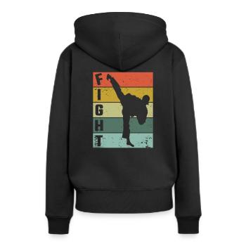 Combat de karaté combattant Combattant de karaté - Sweat à capuche Premium bio Femme - noir - Dos - Julia (174cm)