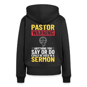 Pasteur Église Ministre Christ Spirituel Jésus - Sweat à capuche Premium bio Femme - noir - Dos - Julia (174cm)