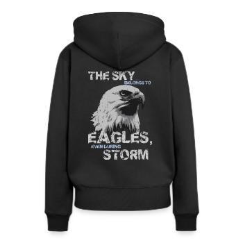 Adler Sprueche Geschenk Shirt - Frauen Premium Bio Hoodie - Schwarz - Hinten - Julia (174cm)