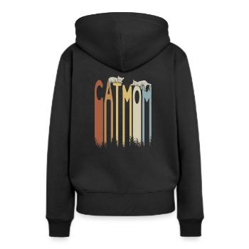 Retro Cat Mom Cat Mom avec des chats endormis - Sweat à capuche Premium bio Femme - noir - Dos - Julia (174cm)