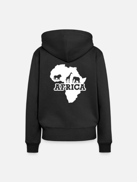 Afrika - Frauen Premium Bio Hoodie - Schwarz
