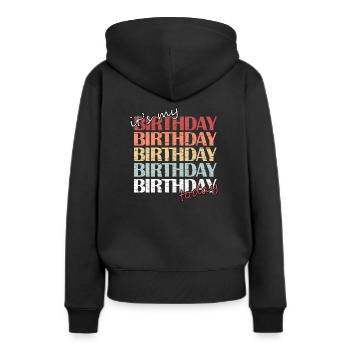 Birthday - Frauen Premium Bio Hoodie - Schwarz - Hinten - Julia (174cm)