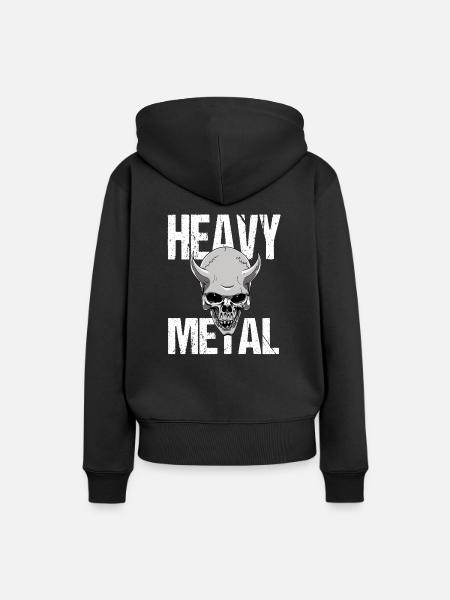 Heavy Metal Musik - Frauen Premium Bio Hoodie - Schwarz