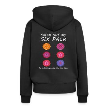 Flower Six-Pack - Sweat à capuche Premium bio Femme - noir - Dos - Julia (174cm)