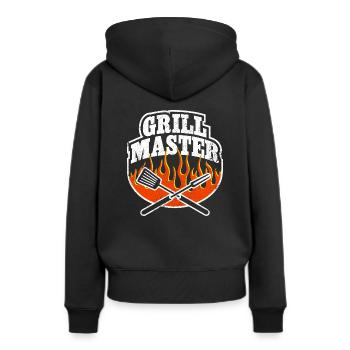 GRILL MASTER FLAMMEN VINTAGE - Frauen Premium Bio Hoodie - Schwarz - Hinten - Julia (174cm)