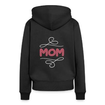 MOM bestes Geschenk für neue Mutter - Frauen Premium Bio Hoodie - Schwarz - Hinten - Julia (174cm)
