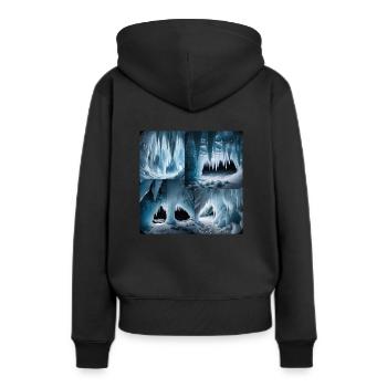 Grotte de glace - Sweat à capuche Premium bio Femme - noir - Dos - Julia (174cm)