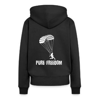 Fallschirmspringen Freiheit - Frauen Premium Bio Hoodie - Schwarz - Hinten - Julia (174cm)