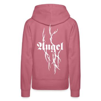 Gothic Thorns Typography - Women’s Premium Organic Hoodie - mauve - Back - Isabella (175cm)