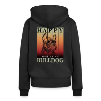 Happy Bulldog Mom - Women’s Premium Organic Hoodie - black - Back - Julia (174cm)