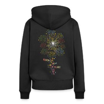 Silvester Feuerwerk - Frauen Premium Bio Hoodie - Schwarz - Hinten - Julia (174cm)