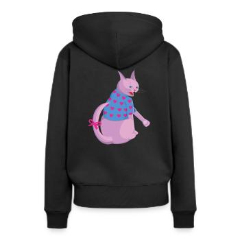 Rosalie - Frauen Premium Bio Hoodie - Schwarz - Hinten - Julia (174cm)