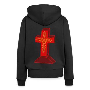 Tombe tombale tombe croix croix cimetière mort Au-delà - Sweat à capuche Premium bio Femme - noir - Dos - Julia (174cm)
