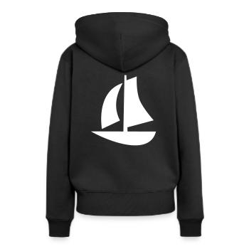 navigation à voile - Sweat à capuche Premium bio Femme - noir - Dos - Julia (174cm)