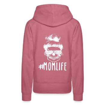 #Momlife - Bun Hairstyle und Sonnenbrille - Frauen Premium Bio Hoodie - Malve - Hinten - Isabella (175cm)
