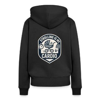 Crèche Papa Paternité Fierté - Sweat à capuche Premium bio Femme - noir - Dos - Julia (174cm)