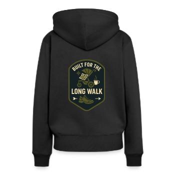 Crèche Papa Paternité Fierté - Sweat à capuche Premium bio Femme - noir - Dos - Julia (174cm)