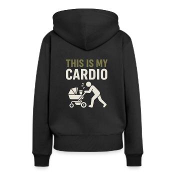 Crèche Papa Paternité Fierté - Sweat à capuche Premium bio Femme - noir - Dos - Julia (174cm)
