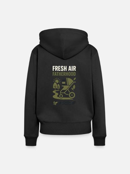 Kinderzimmervater Vaterschaft Pride - Frauen Premium Bio Hoodie - Schwarz
