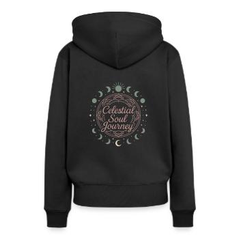 Boho Yoga Cadeau spirituel pour les yogis conscients - Sweat à capuche Premium bio Femme - noir - Dos - Julia (174cm)