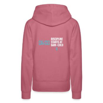 Cold showers Mental hardness Cold exposure - Women’s Premium Organic Hoodie - mauve - Back - Isabella (175cm)