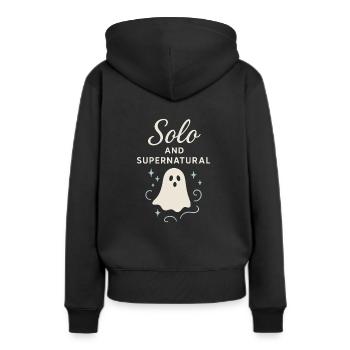Rupture fantomatique-humour-rencontre-erreur-célibataire - Sweat à capuche Premium bio Femme - noir - Dos - Julia (174cm)