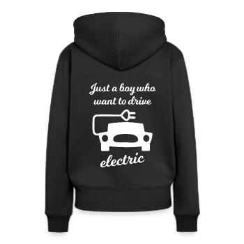 Hybride et électrique - Sweat à capuche Premium bio Femme - noir - Dos - Julia (174cm)