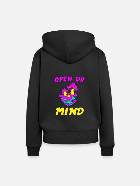 Öffne deinen Geist - Frauen Premium Bio Hoodie - Schwarz