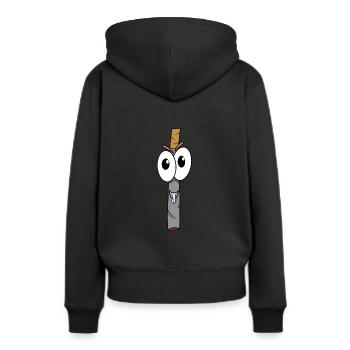 Je suis une cigarette heureuse mais mortelle - Sweat à capuche Premium bio Femme - noir - Dos - Julia (174cm)