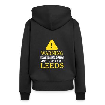 ATTENTION!: Leeds - Sweat à capuche Premium bio Femme - noir - Dos - Julia (174cm)