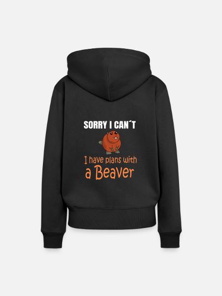 BEAVER: Plans with a Beaver - Frauen Premium Bio Hoodie - Schwarz