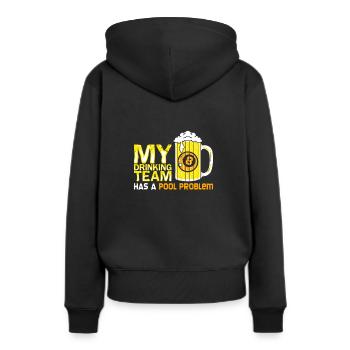POOL / BILLIARDS: Pool Problem - Frauen Premium Bio Hoodie - Schwarz - Hinten - Julia (174cm)