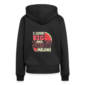 Watermelon Funny Fruit Funny Watermelon Fruit Joke - Frauen Premium Bio Hoodie - Schwarz - Hinten - Julia (174cm)