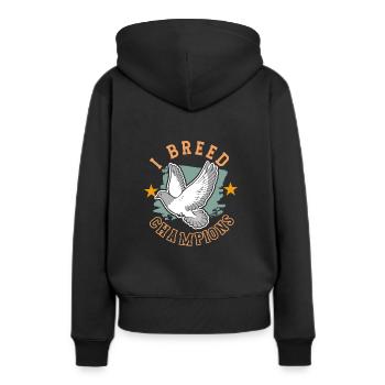 Pigeons Pigeons Pigeons - Sweat à capuche Premium bio Femme - noir - Dos - Julia (174cm)