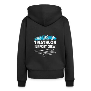 Triathlon Swim Bike Run Triathlete Sport Gift - Frauen Premium Bio Hoodie - Schwarz - Hinten - Julia (174cm)