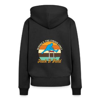Track and Field Track & Field Runner Running Gift - Frauen Premium Bio Hoodie - Schwarz - Hinten - Julia (174cm)