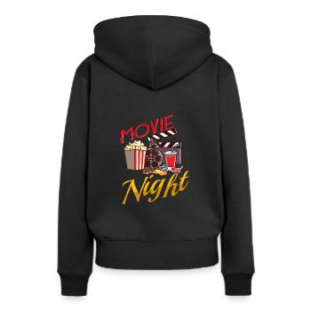 Regarder des films Cinéma Popcorn Binge Regarder - Sweat à capuche Premium bio Femme - noir - Dos - Julia (174cm)